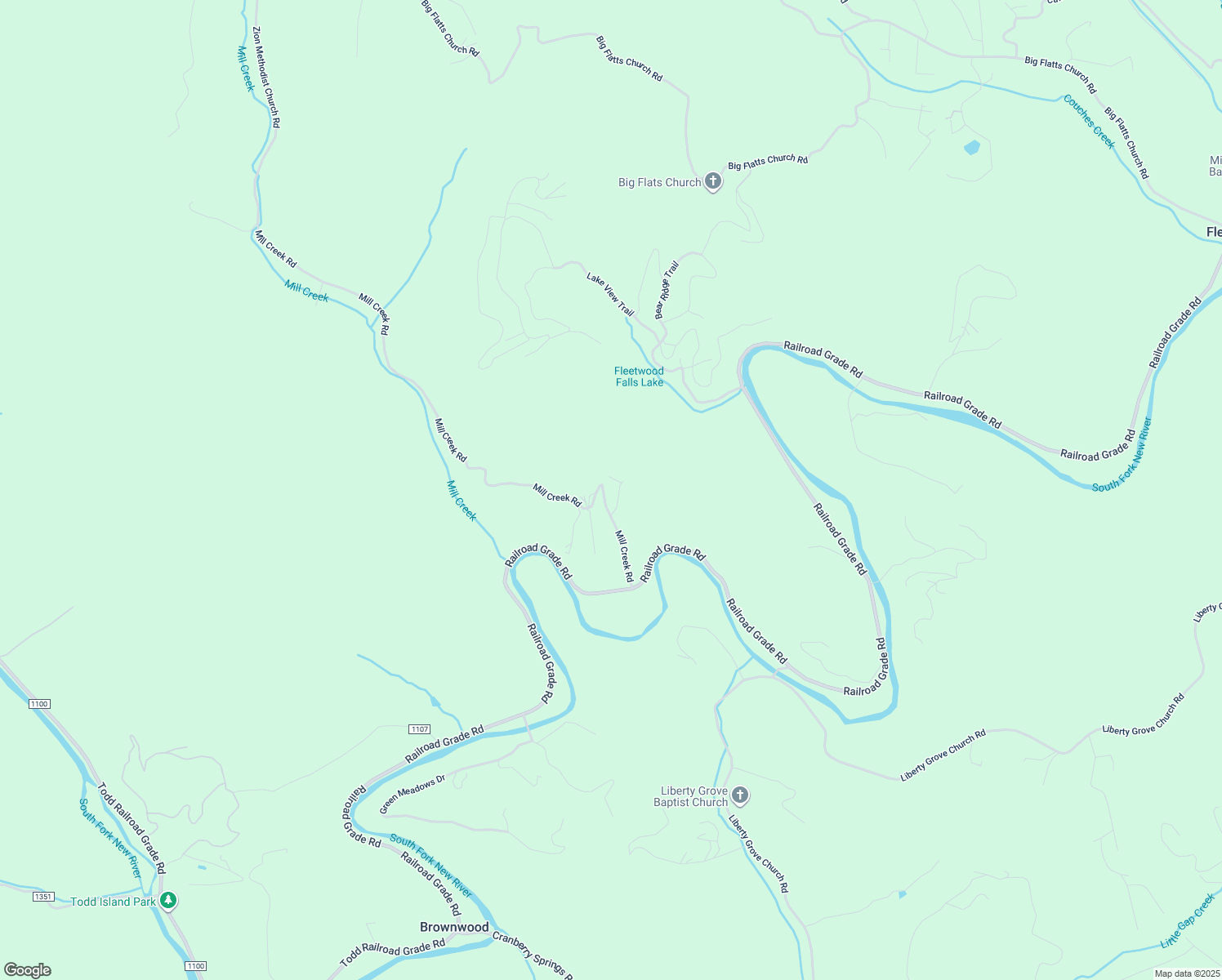 map of restaurants, bars, coffee shops, grocery stores, and more near 1759 Mill Creek Road in Todd