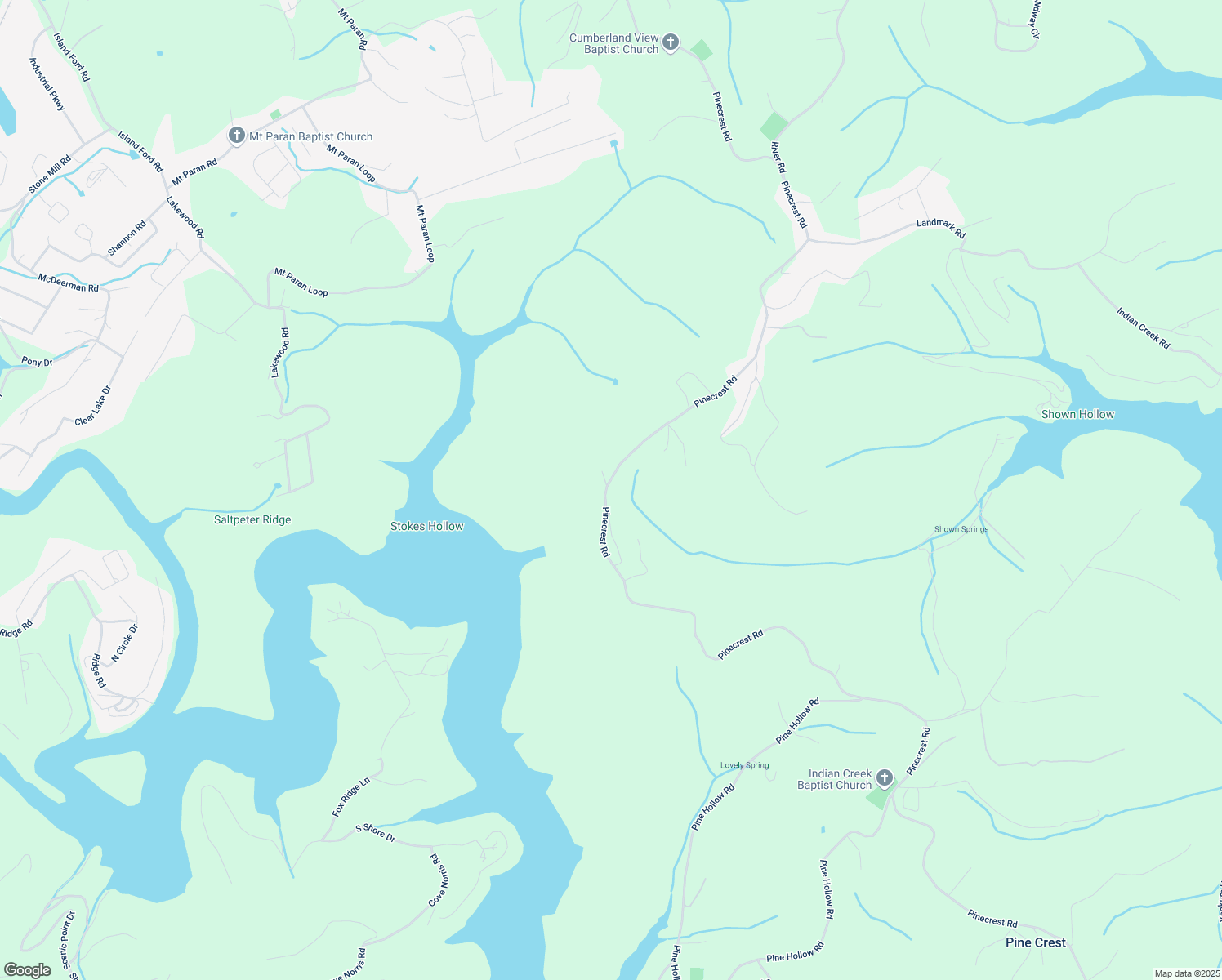 map of restaurants, bars, coffee shops, grocery stores, and more near 1681 Pinecrest Road in Jacksboro