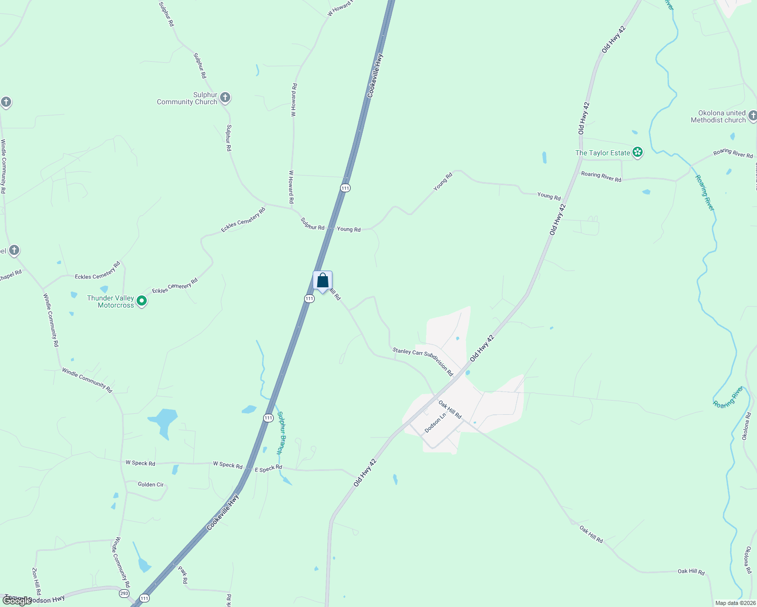 map of restaurants, bars, coffee shops, grocery stores, and more near 254 Stanley Carr Subdivision Road in Cookeville