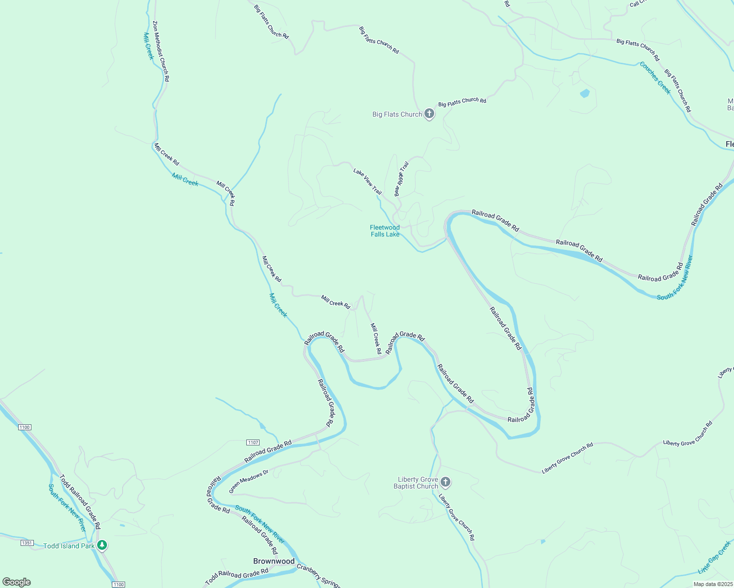 map of restaurants, bars, coffee shops, grocery stores, and more near 1759 Mill Creek Road in Todd