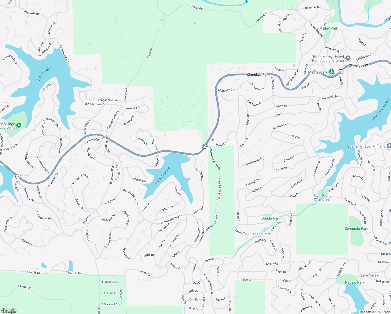 map of restaurants, bars, coffee shops, grocery stores, and more near 1 Kiniks Trail in Cherokee Village