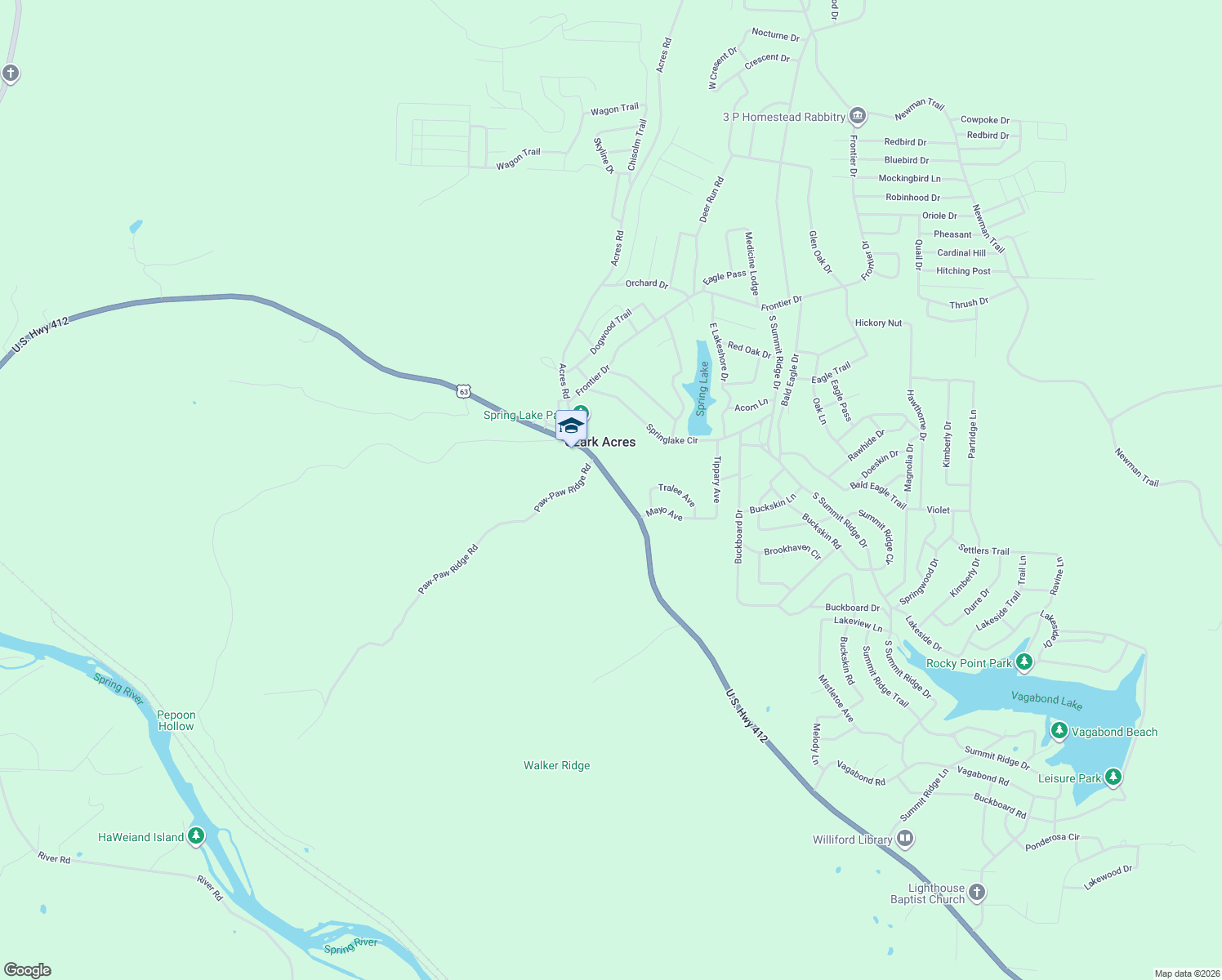 map of restaurants, bars, coffee shops, grocery stores, and more near 1921 US Highway 63 in Hardy