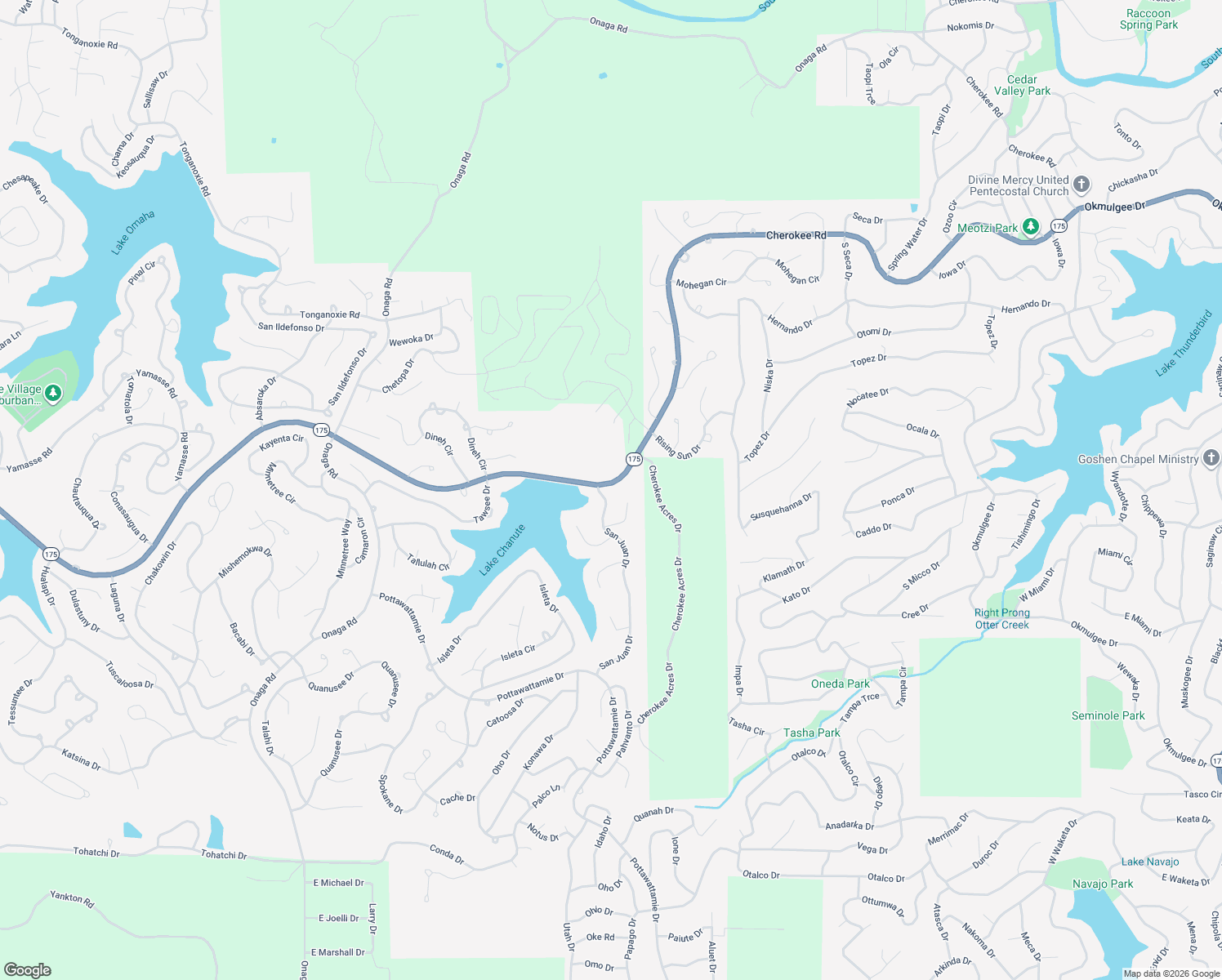 map of restaurants, bars, coffee shops, grocery stores, and more near 1 Kiniks Trail in Cherokee Village