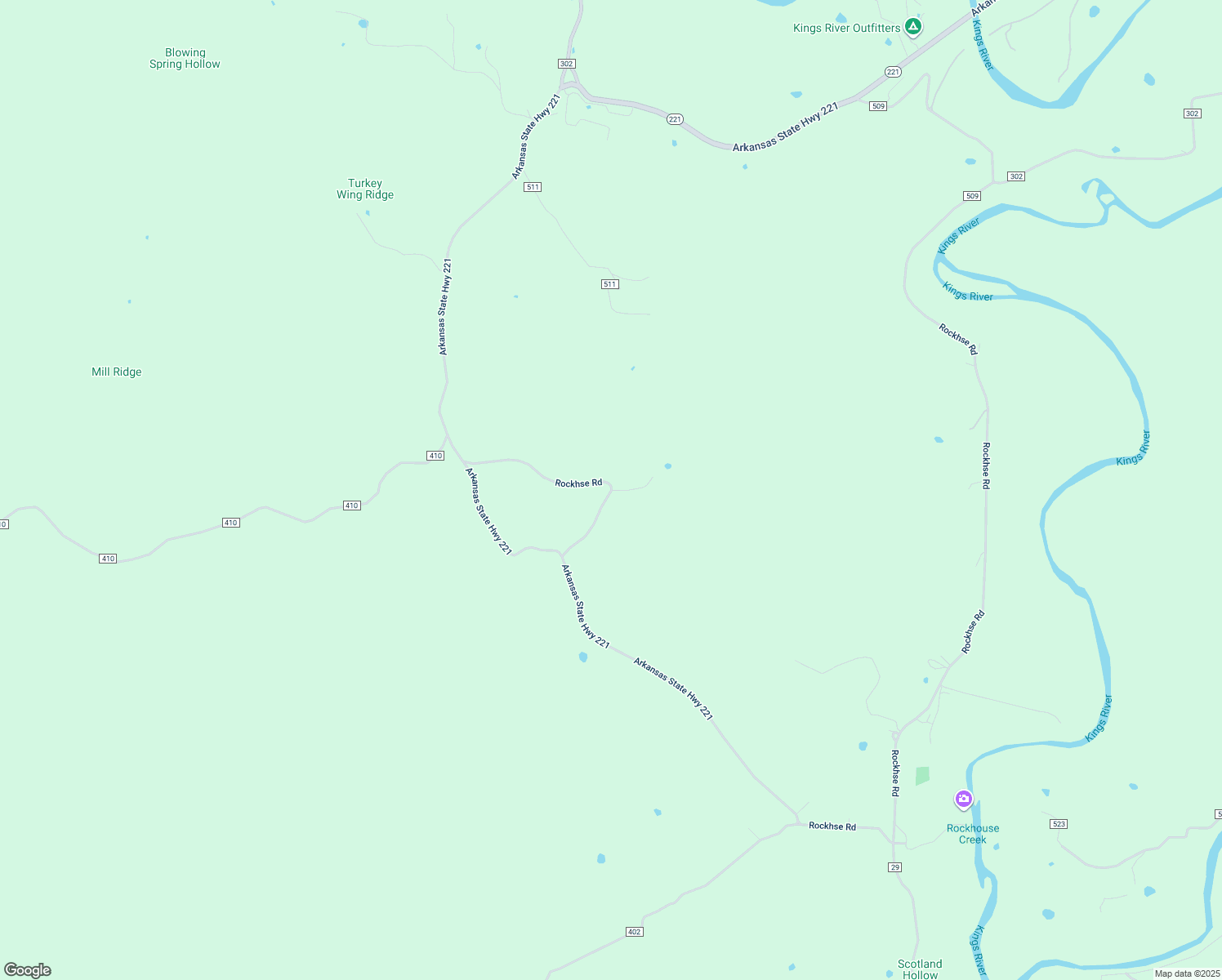 map of restaurants, bars, coffee shops, grocery stores, and more near Rockhse Road in Madison County