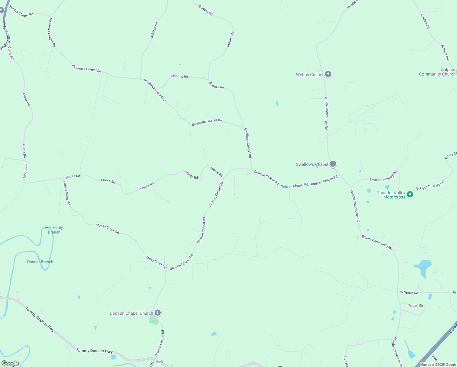 map of restaurants, bars, coffee shops, grocery stores, and more near 540 Dodson Chapel Road in Cookeville