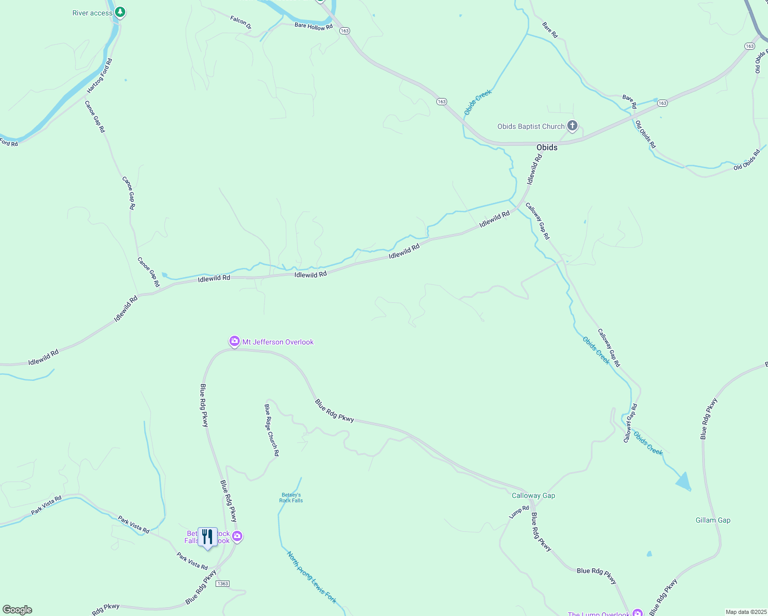 map of restaurants, bars, coffee shops, grocery stores, and more near 1577 Hidden Spring Road in West Jefferson