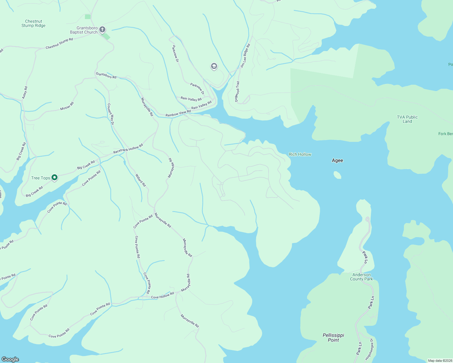 map of restaurants, bars, coffee shops, grocery stores, and more near Highland Trace in LaFollette