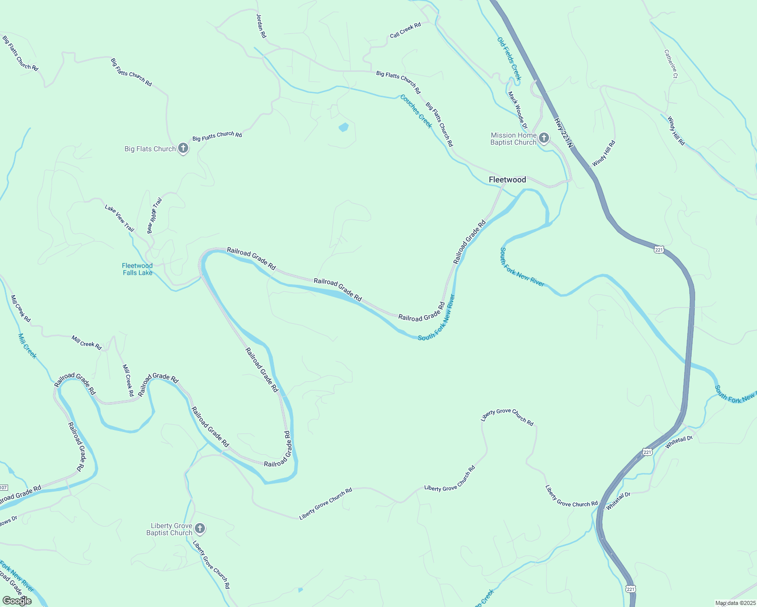 map of restaurants, bars, coffee shops, grocery stores, and more near 2024 Railroad Grade Road in Fleetwood