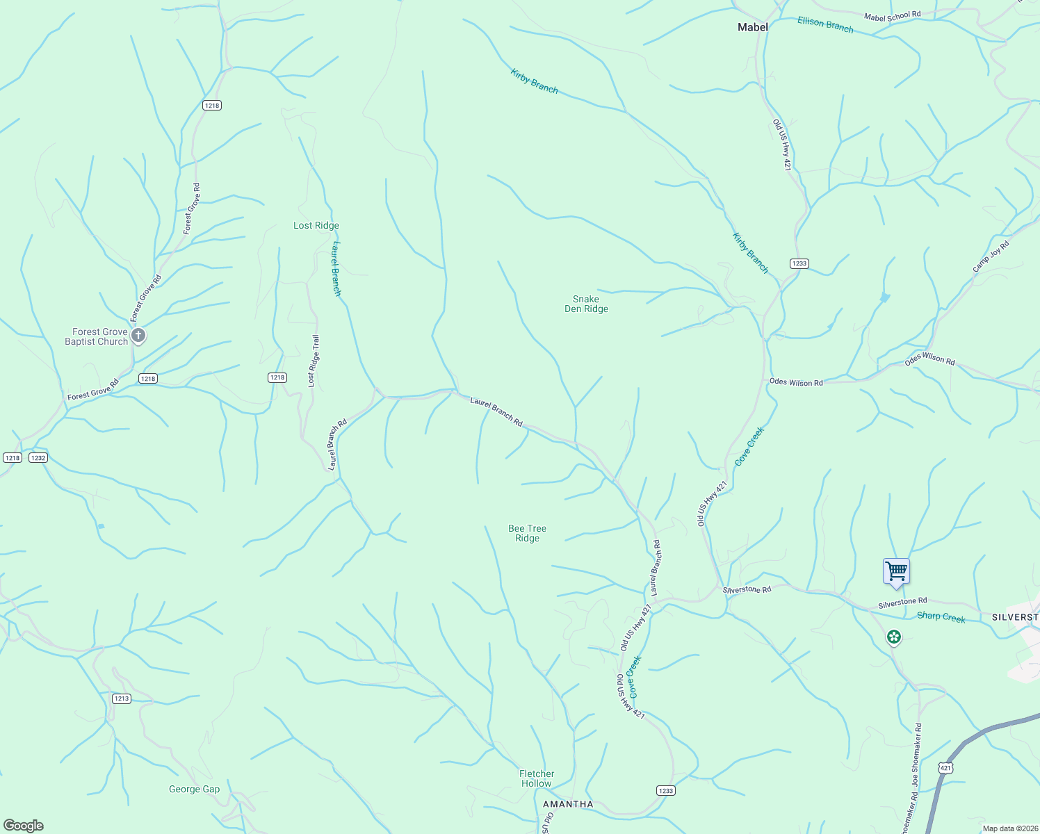 map of restaurants, bars, coffee shops, grocery stores, and more near 978 Laurel Branch Road in Vilas