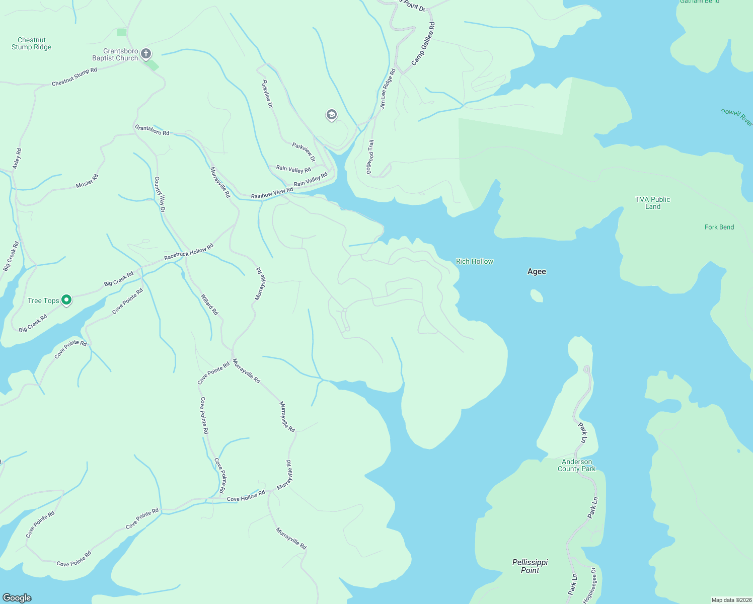 map of restaurants, bars, coffee shops, grocery stores, and more near Prestige Ridge in LaFollette