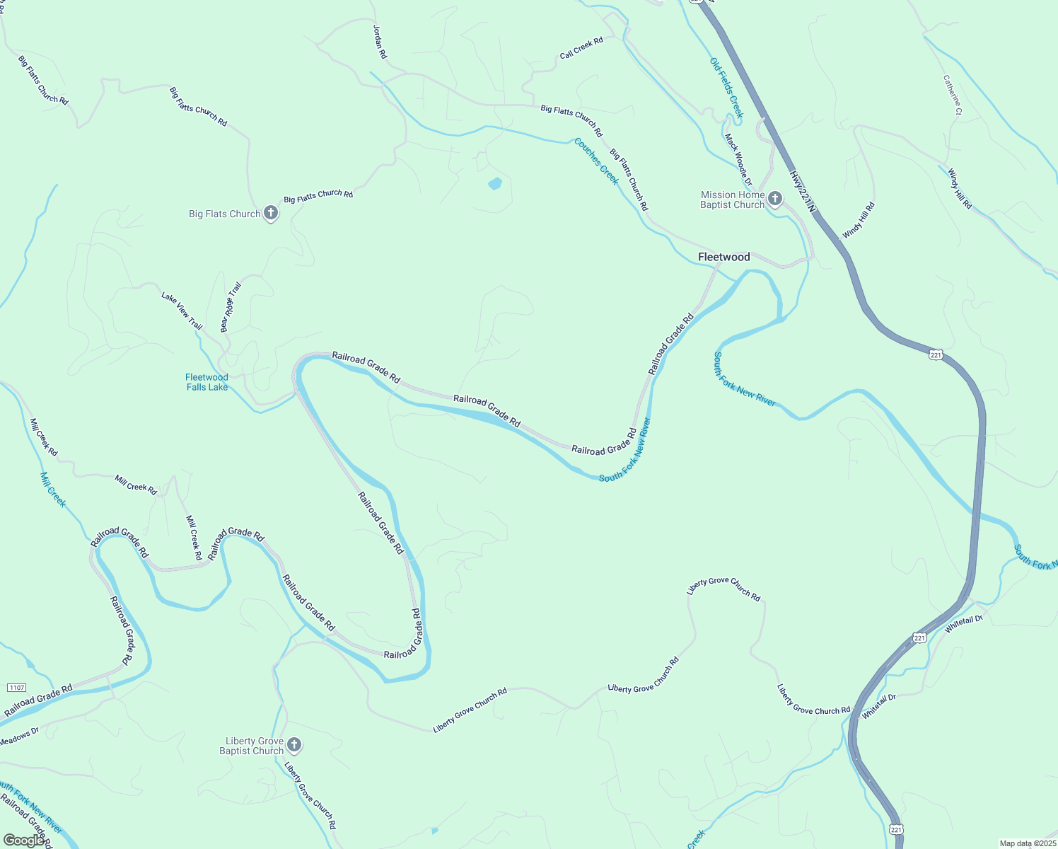 map of restaurants, bars, coffee shops, grocery stores, and more near 2126 Railroad Grade Road in Fleetwood