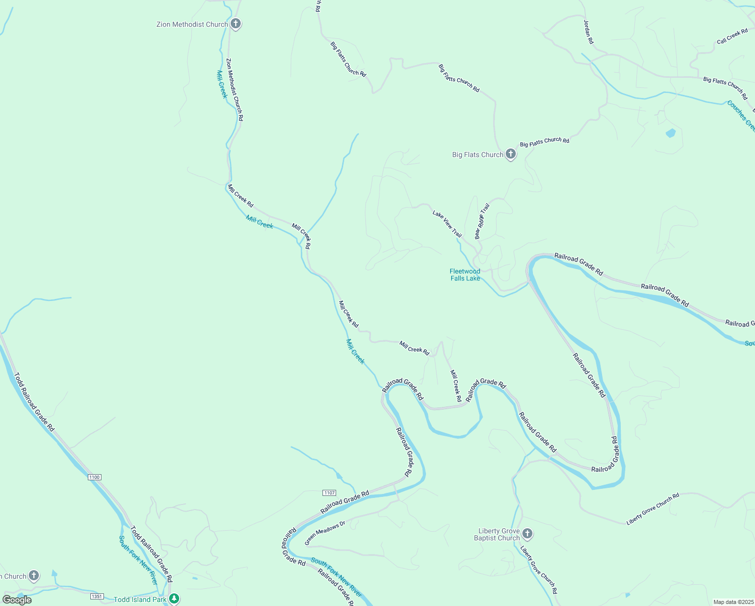 map of restaurants, bars, coffee shops, grocery stores, and more near Mill Creek Road in Fleetwood