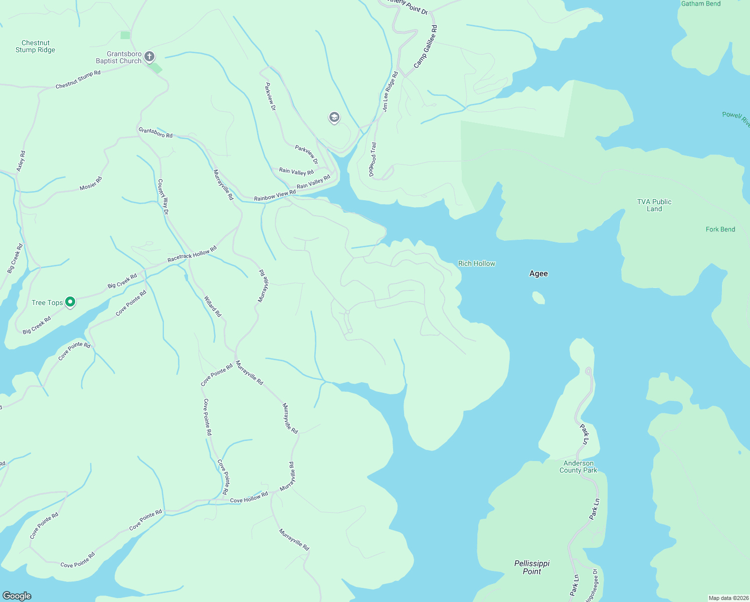 map of restaurants, bars, coffee shops, grocery stores, and more near Prestige Ridge in LaFollette