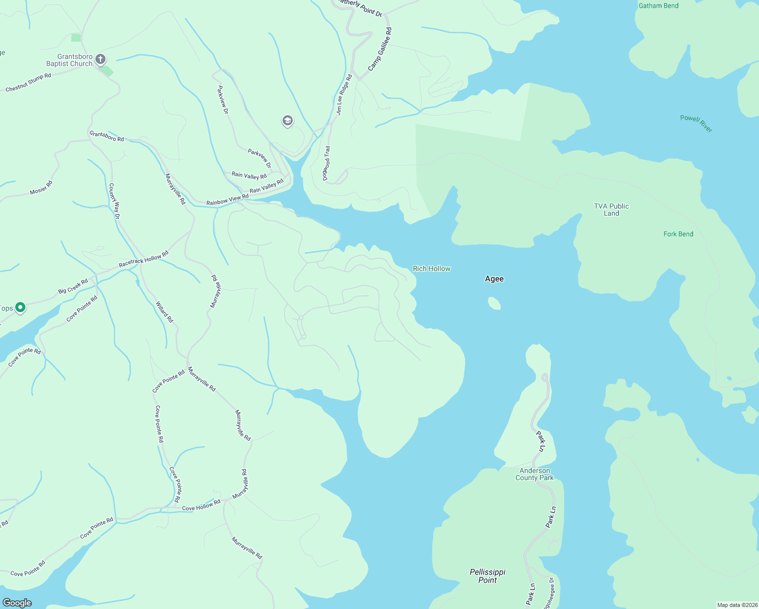 map of restaurants, bars, coffee shops, grocery stores, and more near 257 Prestige Ridge in LaFollette