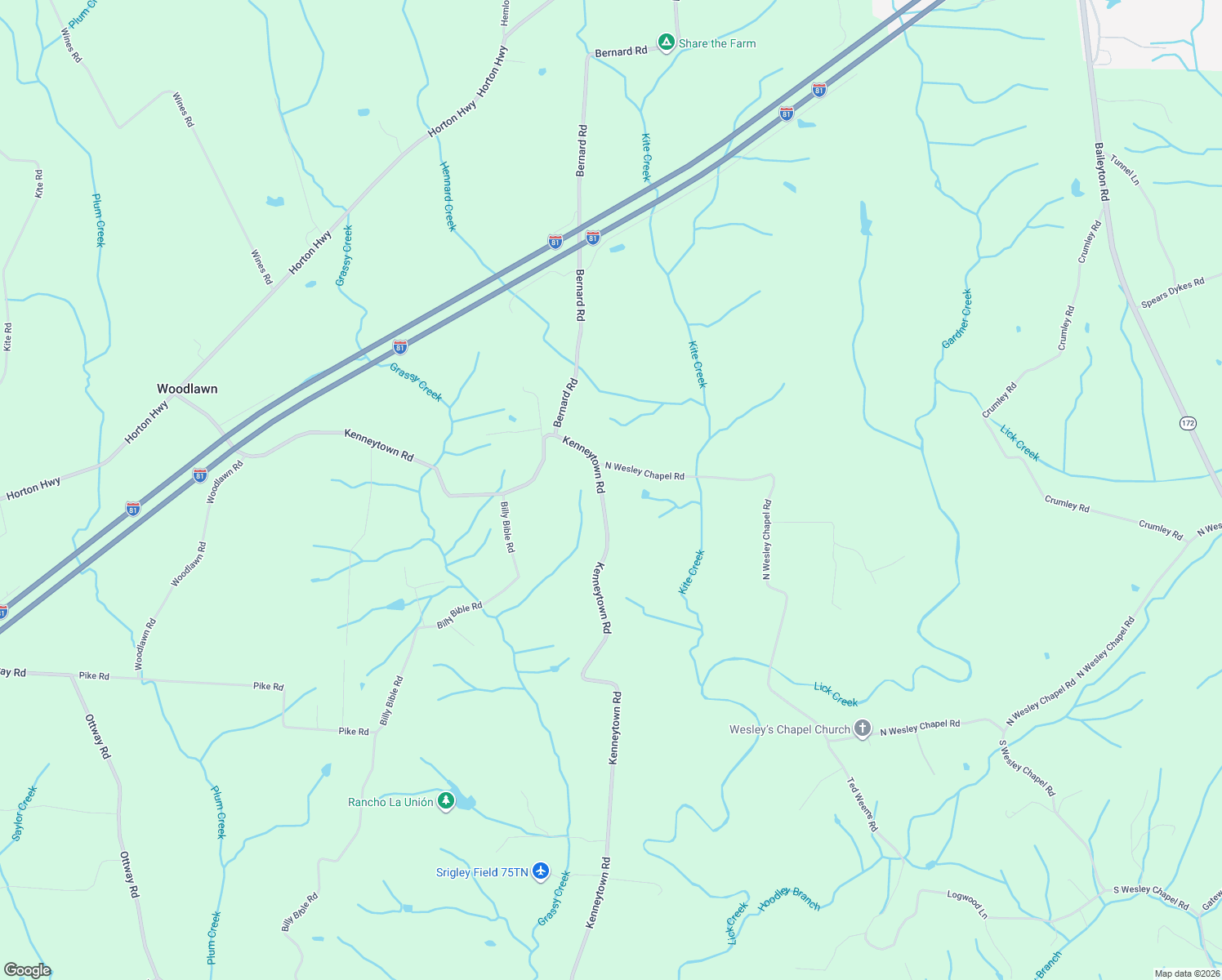 map of restaurants, bars, coffee shops, grocery stores, and more near 2250 Kenneytown Rd in Greeneville