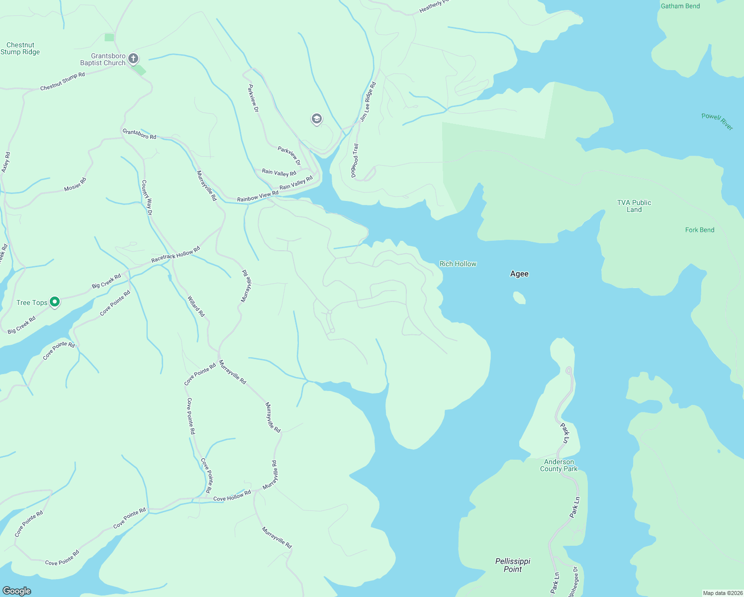 map of restaurants, bars, coffee shops, grocery stores, and more near Prestige Ridge in LaFollette
