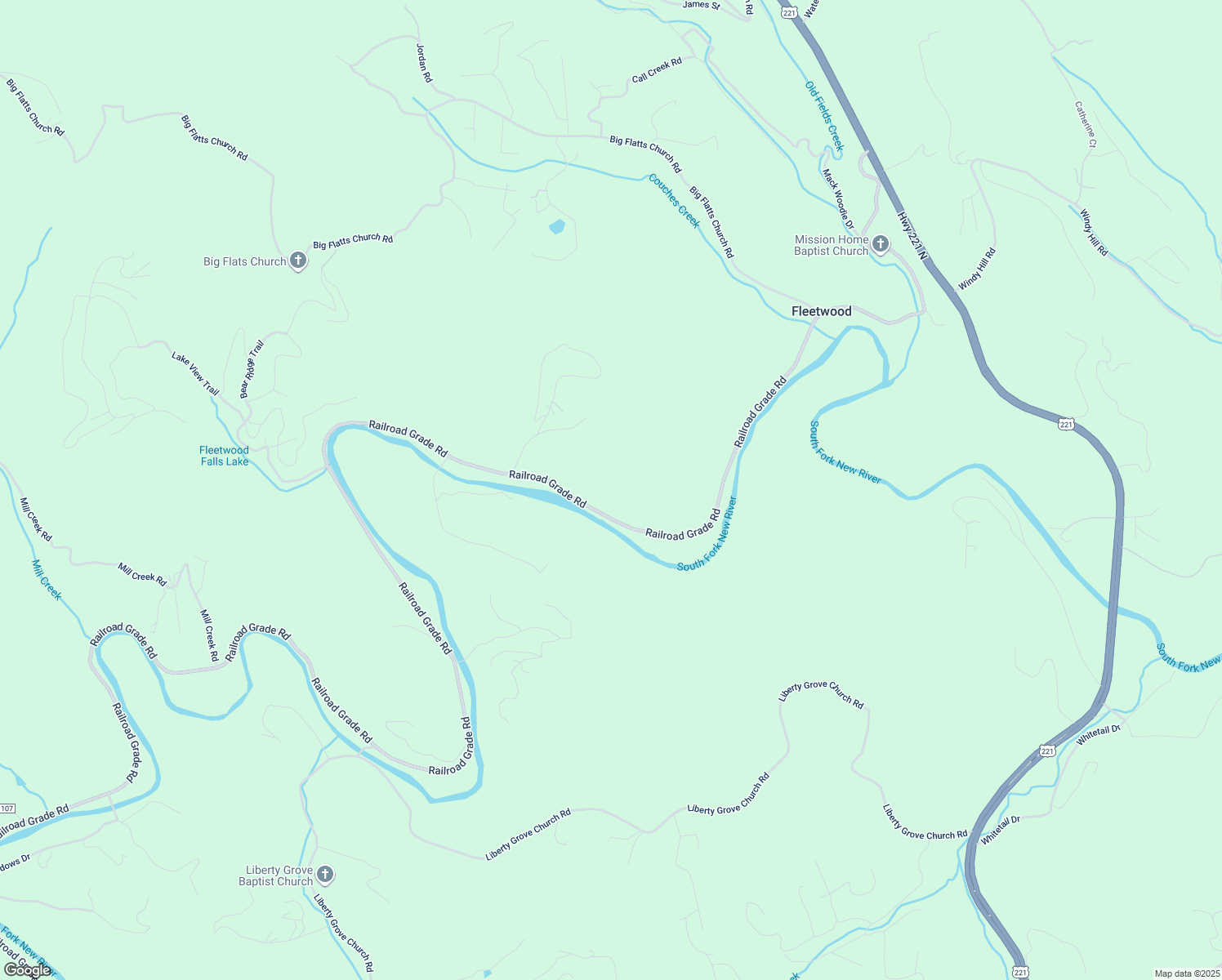 map of restaurants, bars, coffee shops, grocery stores, and more near 2024 Railroad Grade Road in Fleetwood