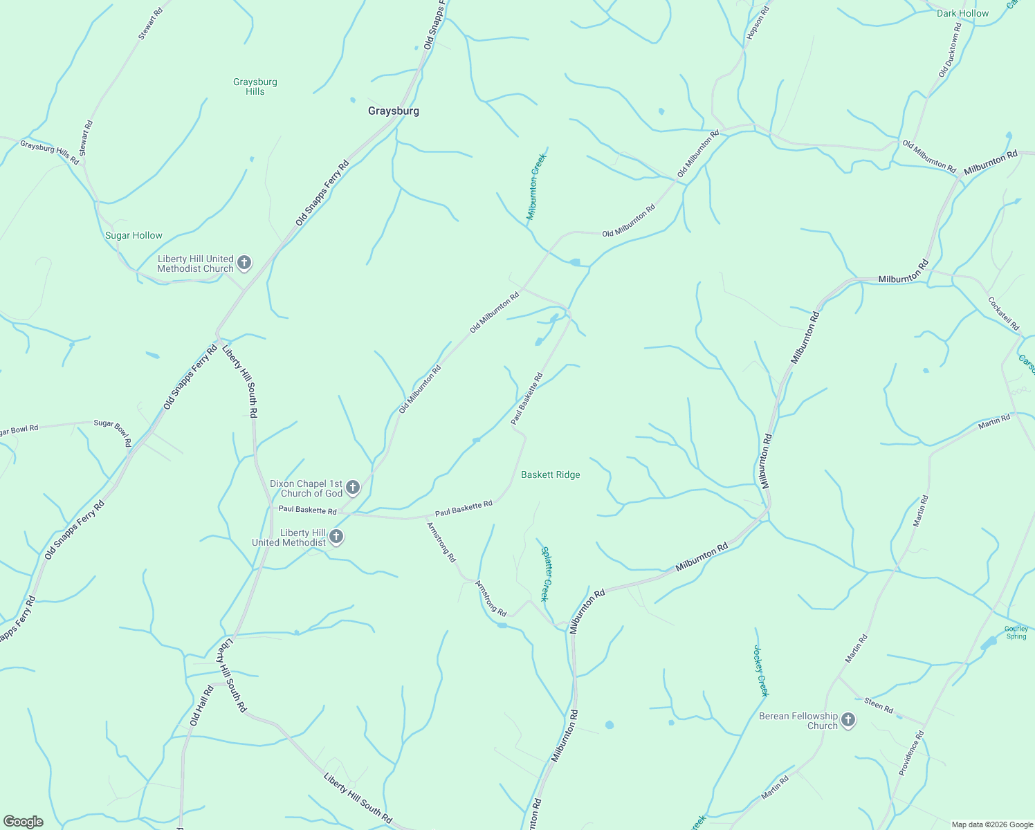 map of restaurants, bars, coffee shops, grocery stores, and more near Paul Baskette Road in Limestone