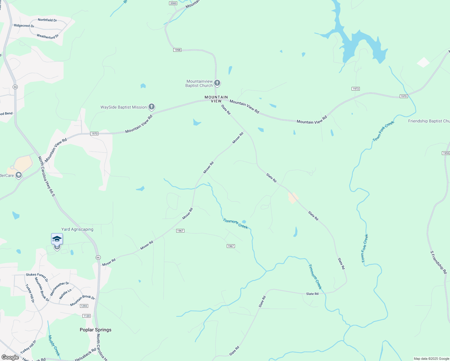 map of restaurants, bars, coffee shops, grocery stores, and more near 1057 Decoster Drive in King