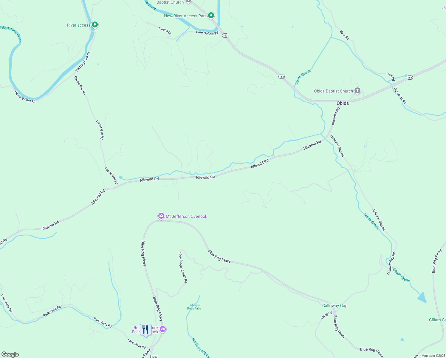 map of restaurants, bars, coffee shops, grocery stores, and more near 1329 Idlewild Road in West Jefferson