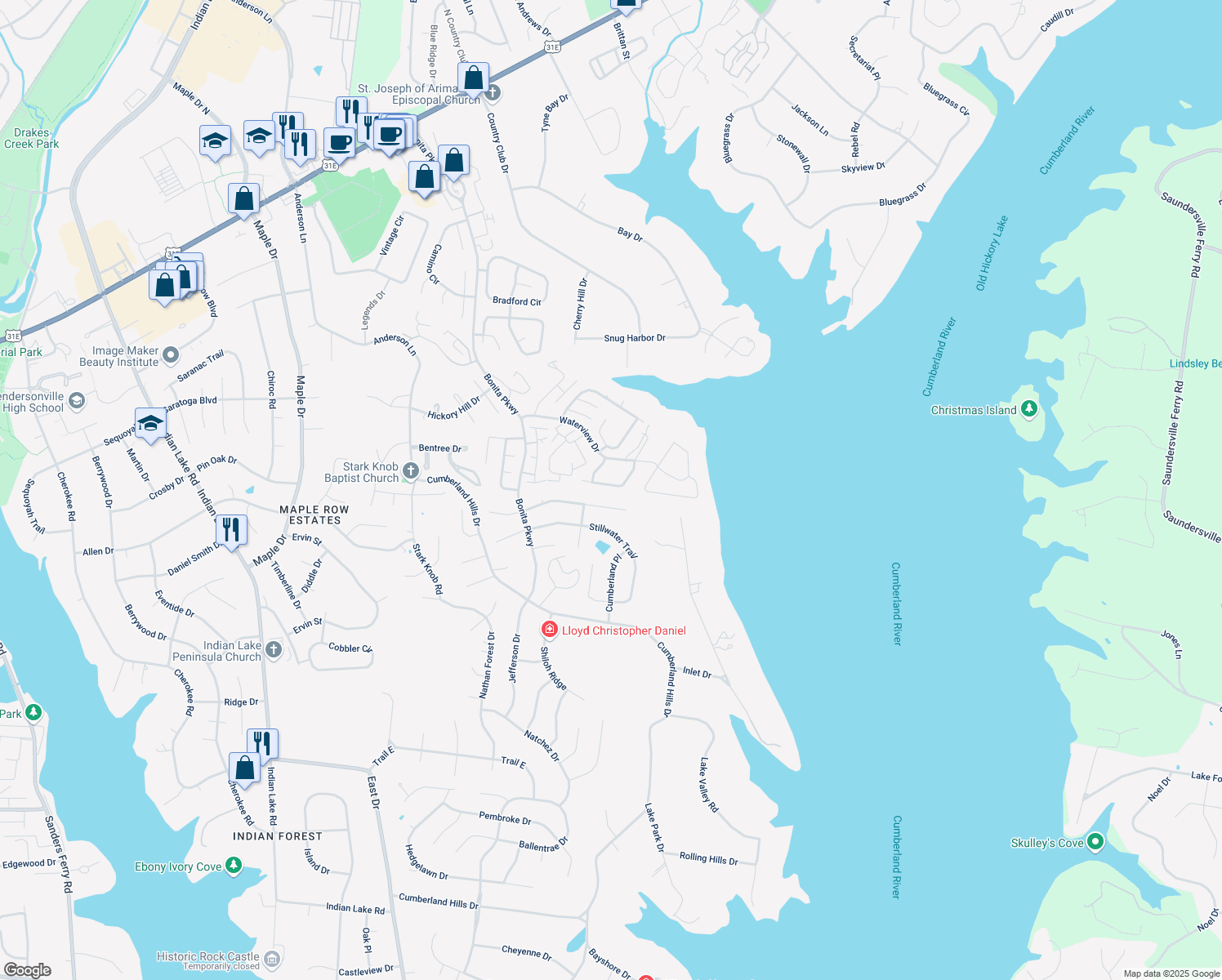map of restaurants, bars, coffee shops, grocery stores, and more near 112 Judson Drive in Hendersonville