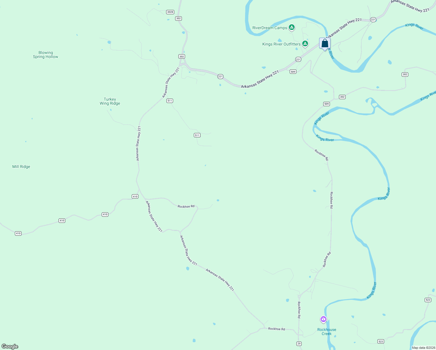 map of restaurants, bars, coffee shops, grocery stores, and more near 9152 Madison County Road 1425 in Eureka Springs