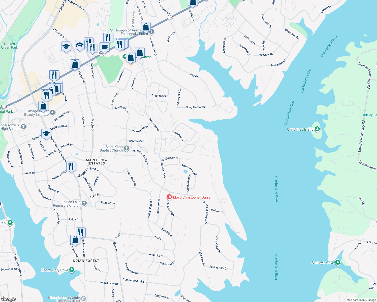 map of restaurants, bars, coffee shops, grocery stores, and more near 112 Judson Drive in Hendersonville