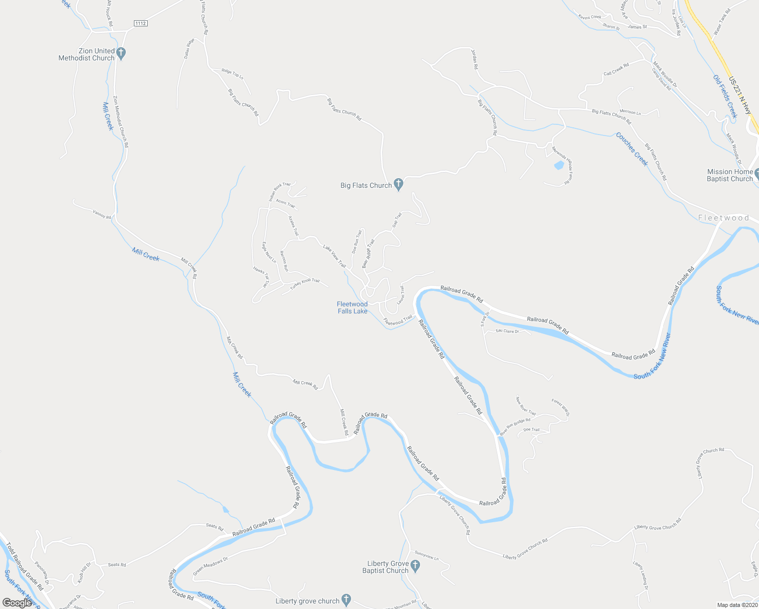 map of restaurants, bars, coffee shops, grocery stores, and more near Fleetwood Trail in Fleetwood