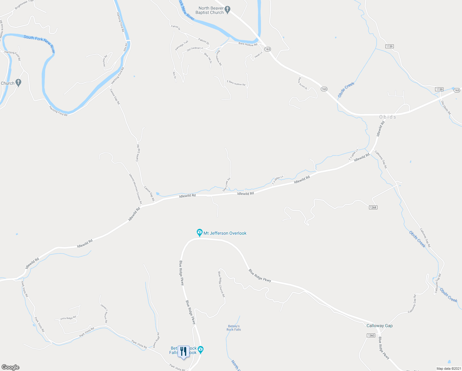 map of restaurants, bars, coffee shops, grocery stores, and more near 222 Deer Creek Road in West Jefferson