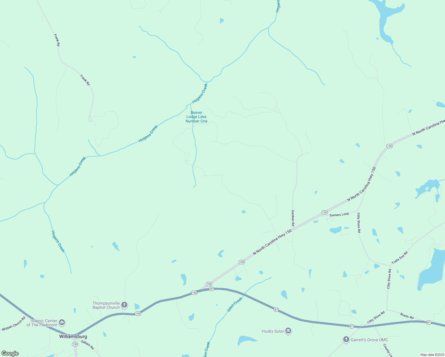 map of restaurants, bars, coffee shops, grocery stores, and more near Beaver Lodge Circle in Rockingham County
