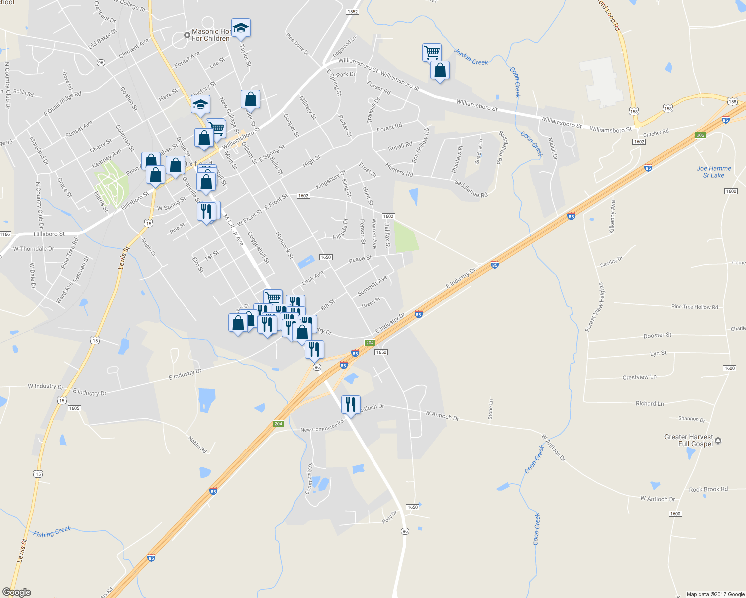 map of restaurants, bars, coffee shops, grocery stores, and more near 111 Green Street in Oxford