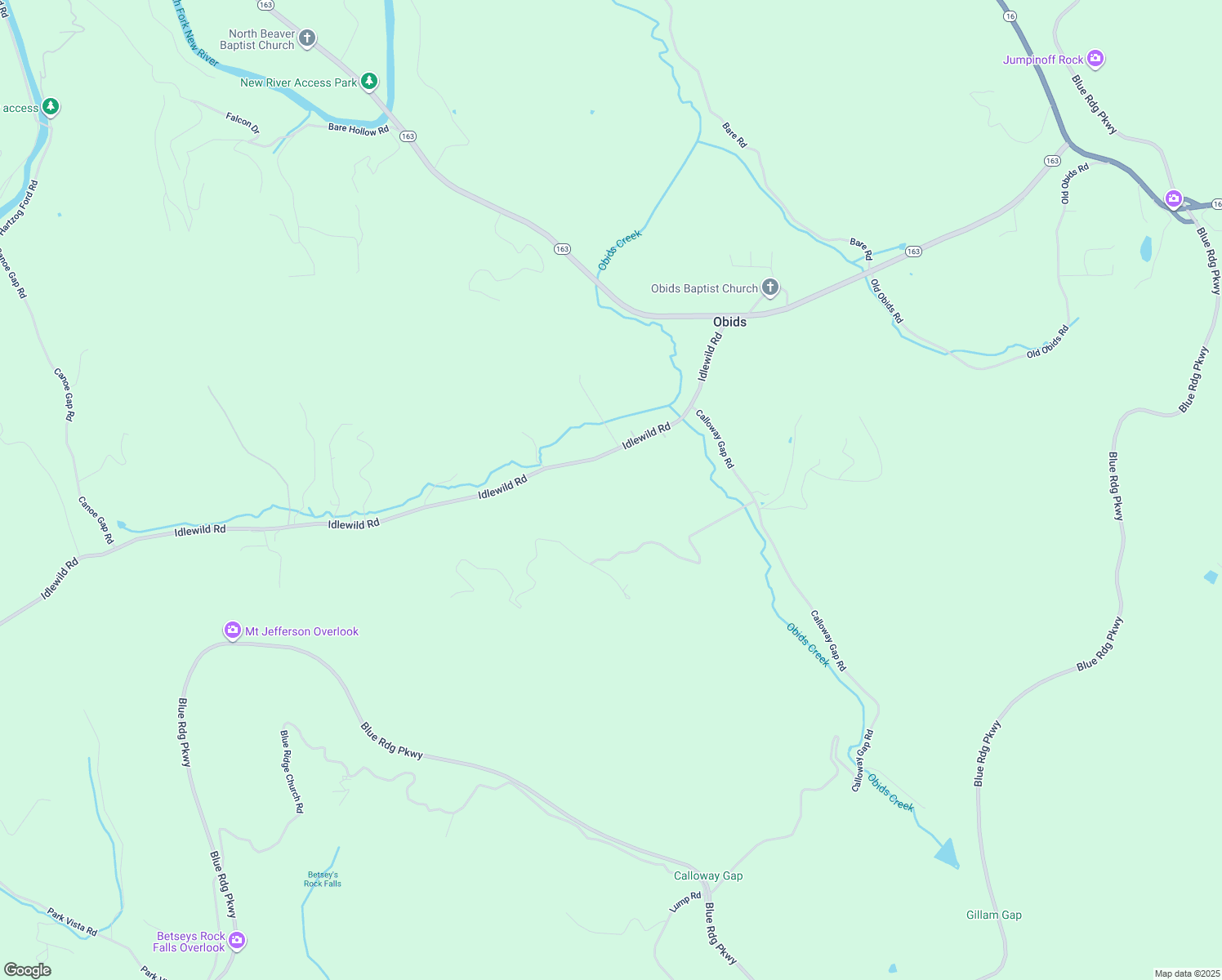 map of restaurants, bars, coffee shops, grocery stores, and more near 725 Idlewild Road in West Jefferson
