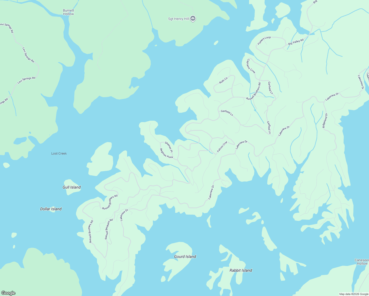 map of restaurants, bars, coffee shops, grocery stores, and more near Russell Brothers Road in Sharps Chapel