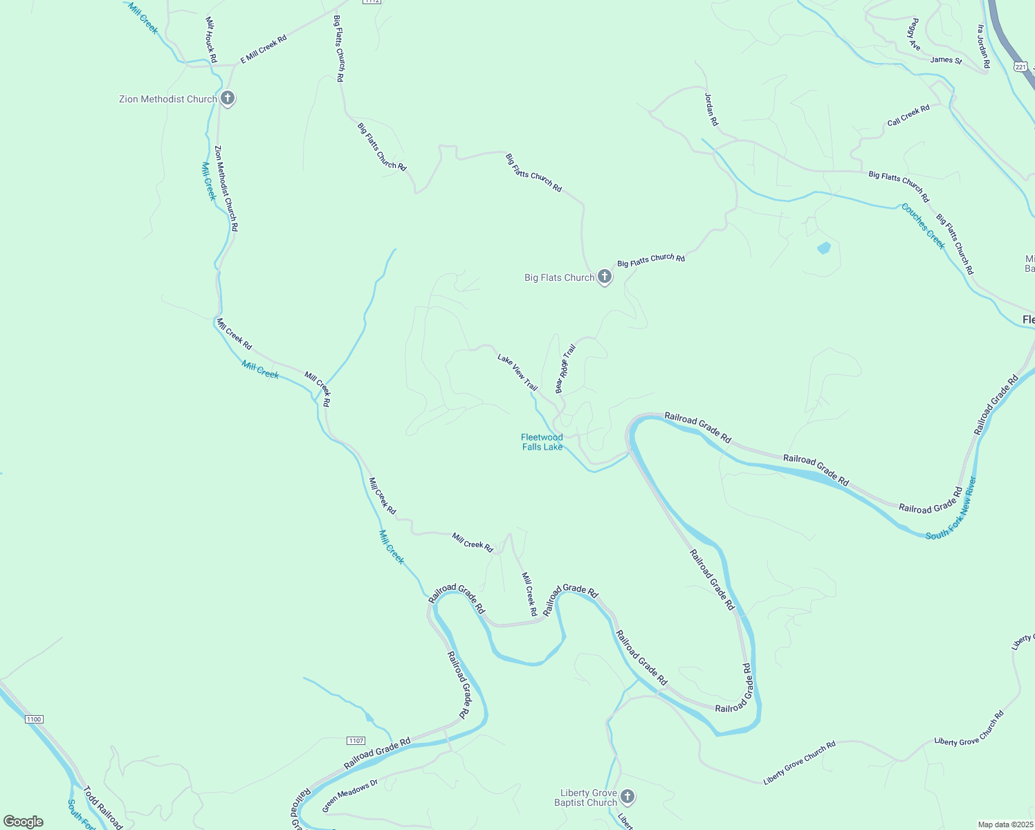 map of restaurants, bars, coffee shops, grocery stores, and more near 102 Turkey Knob Run in Fleetwood