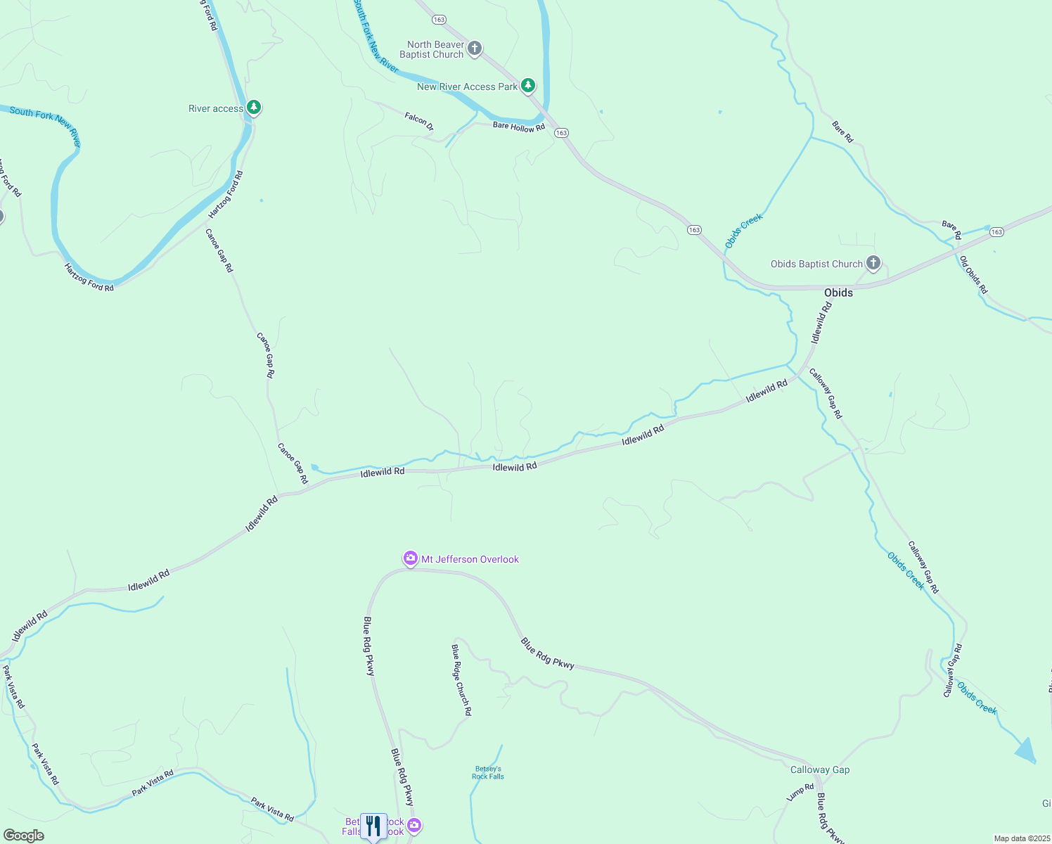 map of restaurants, bars, coffee shops, grocery stores, and more near 258 Cross Creek Lane in West Jefferson