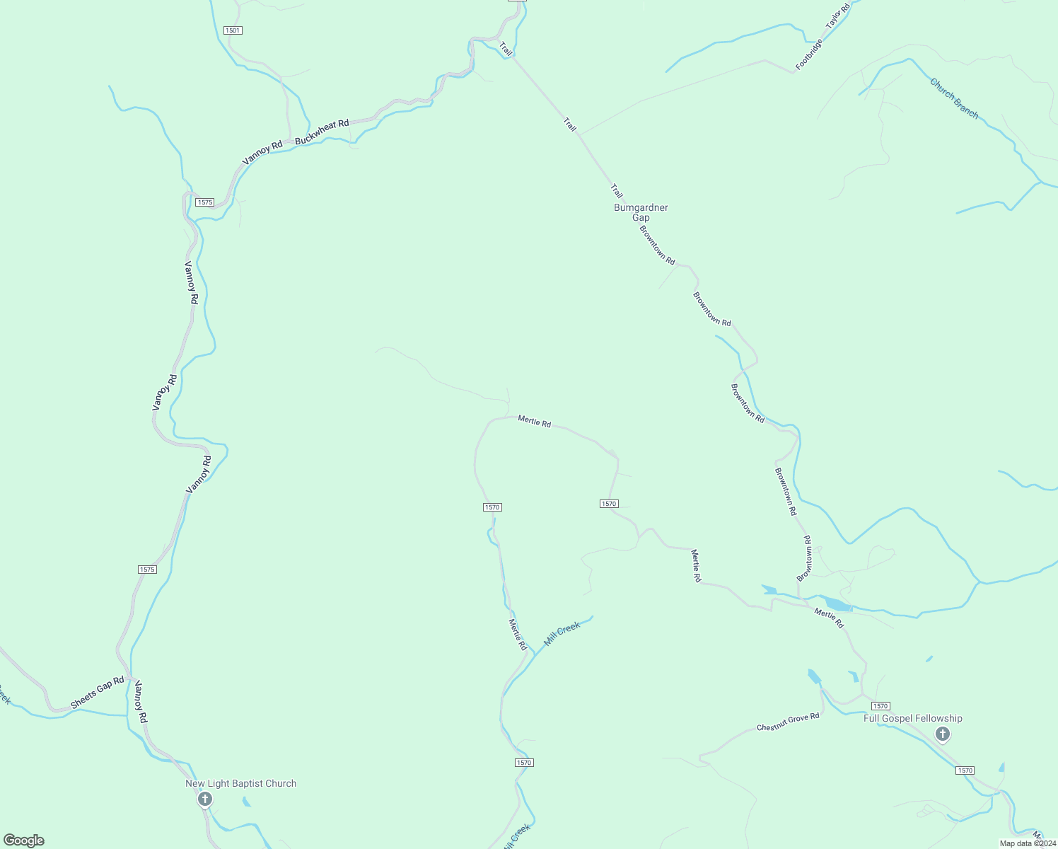 map of restaurants, bars, coffee shops, grocery stores, and more near 6017 Mertie Road in Millers Creek