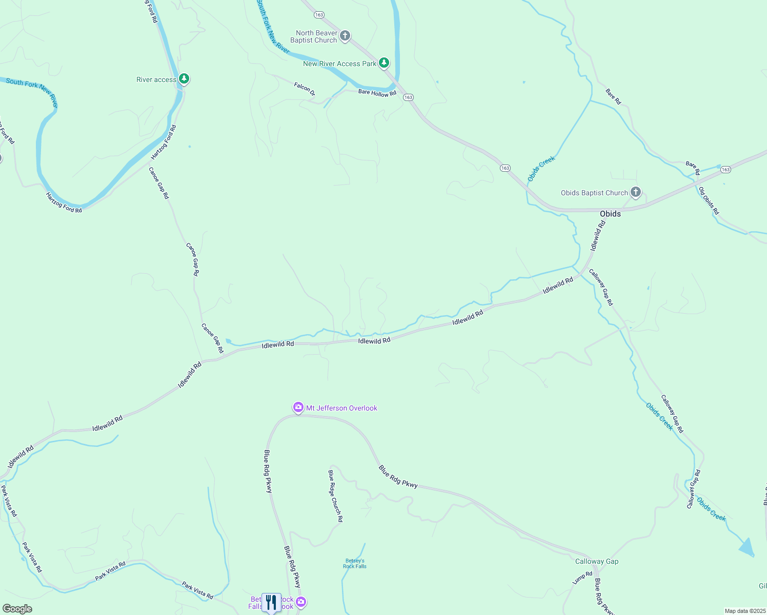 map of restaurants, bars, coffee shops, grocery stores, and more near 258 Cross Creek Lane in West Jefferson