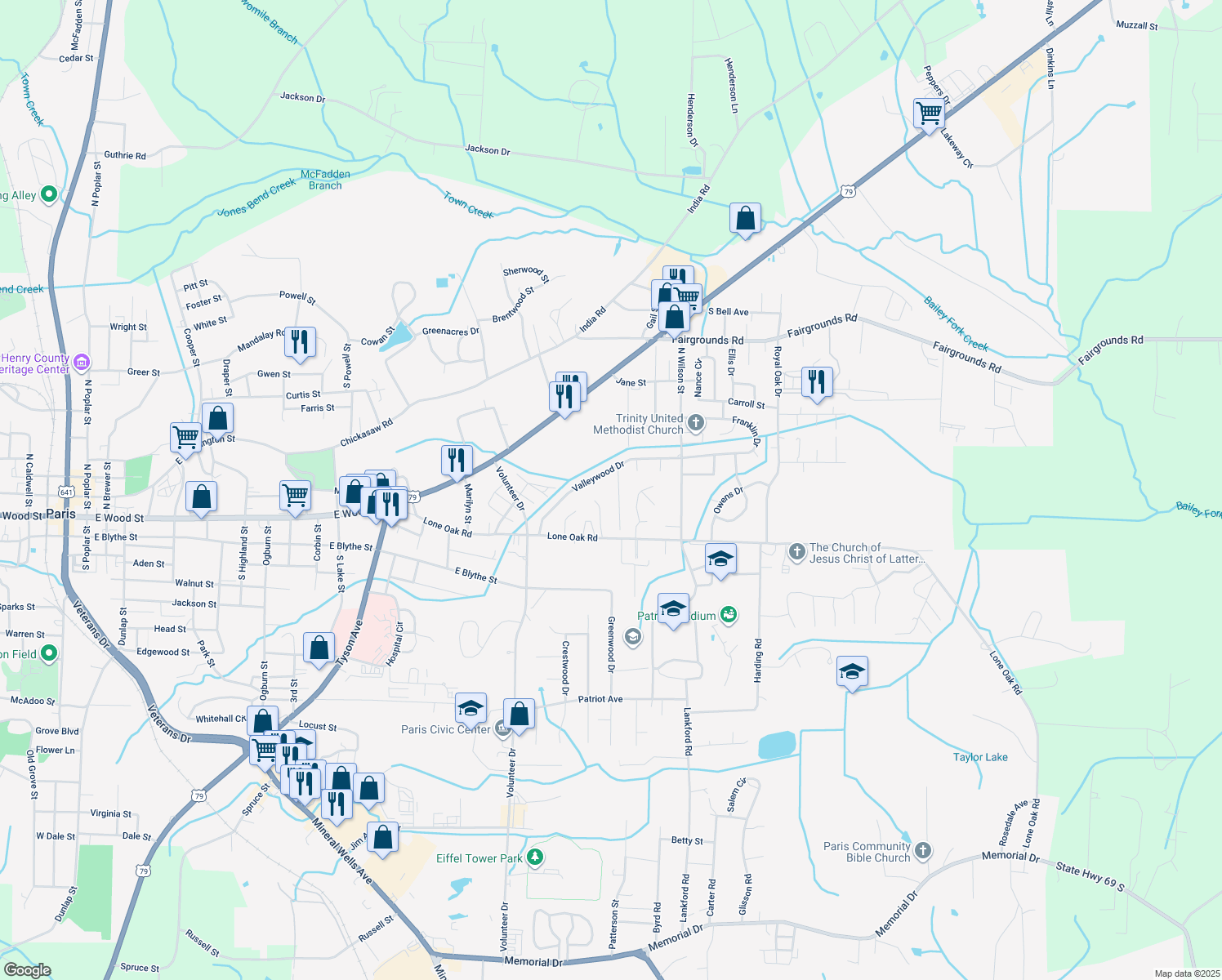 map of restaurants, bars, coffee shops, grocery stores, and more near 204 Bucy Circle in Paris