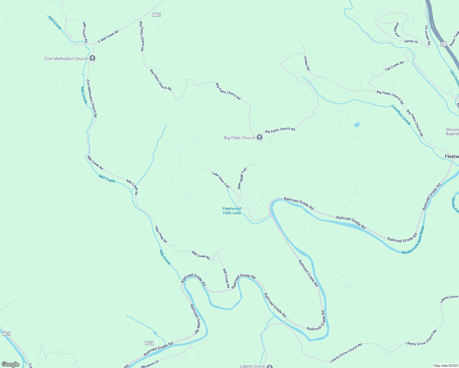 map of restaurants, bars, coffee shops, grocery stores, and more near 237 Bear Ridge Trail in Fleetwood