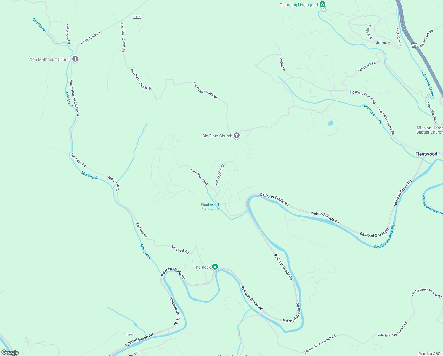 map of restaurants, bars, coffee shops, grocery stores, and more near 274 Bear Ridge Trail in Fleetwood