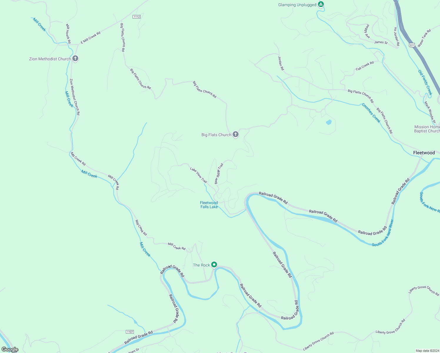 map of restaurants, bars, coffee shops, grocery stores, and more near 274 Bear Ridge Trail in Fleetwood