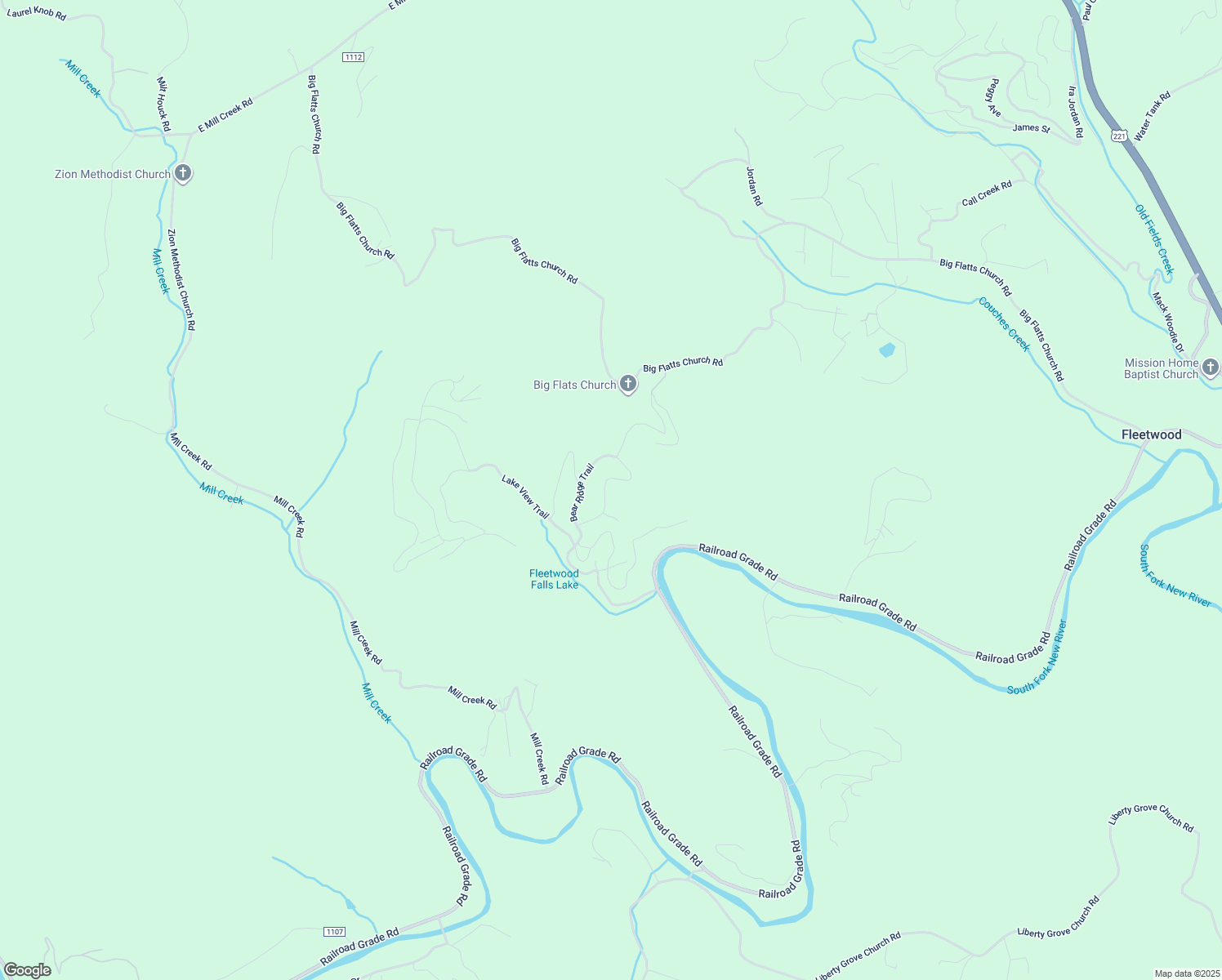 map of restaurants, bars, coffee shops, grocery stores, and more near 701 Bear Ridge Trail in Fleetwood