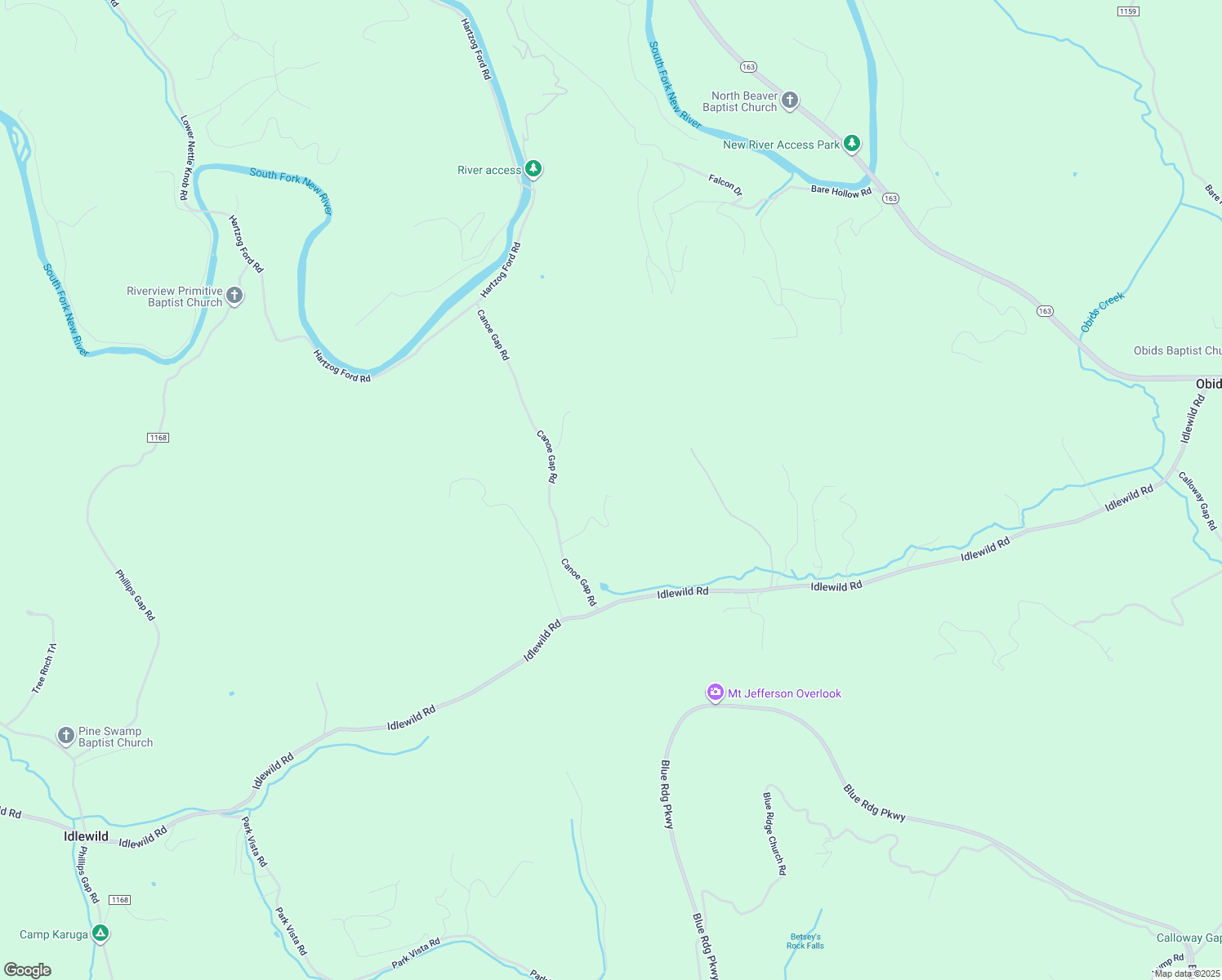 map of restaurants, bars, coffee shops, grocery stores, and more near 300 Canoe Gap Road in West Jefferson