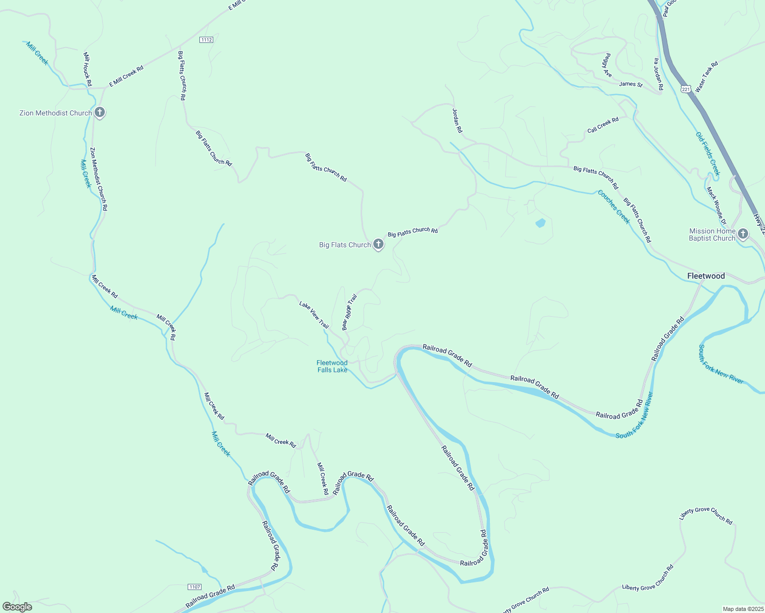 map of restaurants, bars, coffee shops, grocery stores, and more near 591 Bear Ridge Trail in Fleetwood