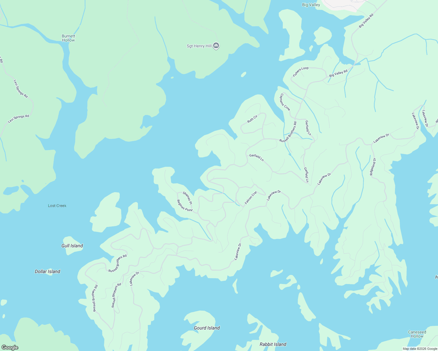 map of restaurants, bars, coffee shops, grocery stores, and more near 125 Larayne Hollow Road in Sharps Chapel