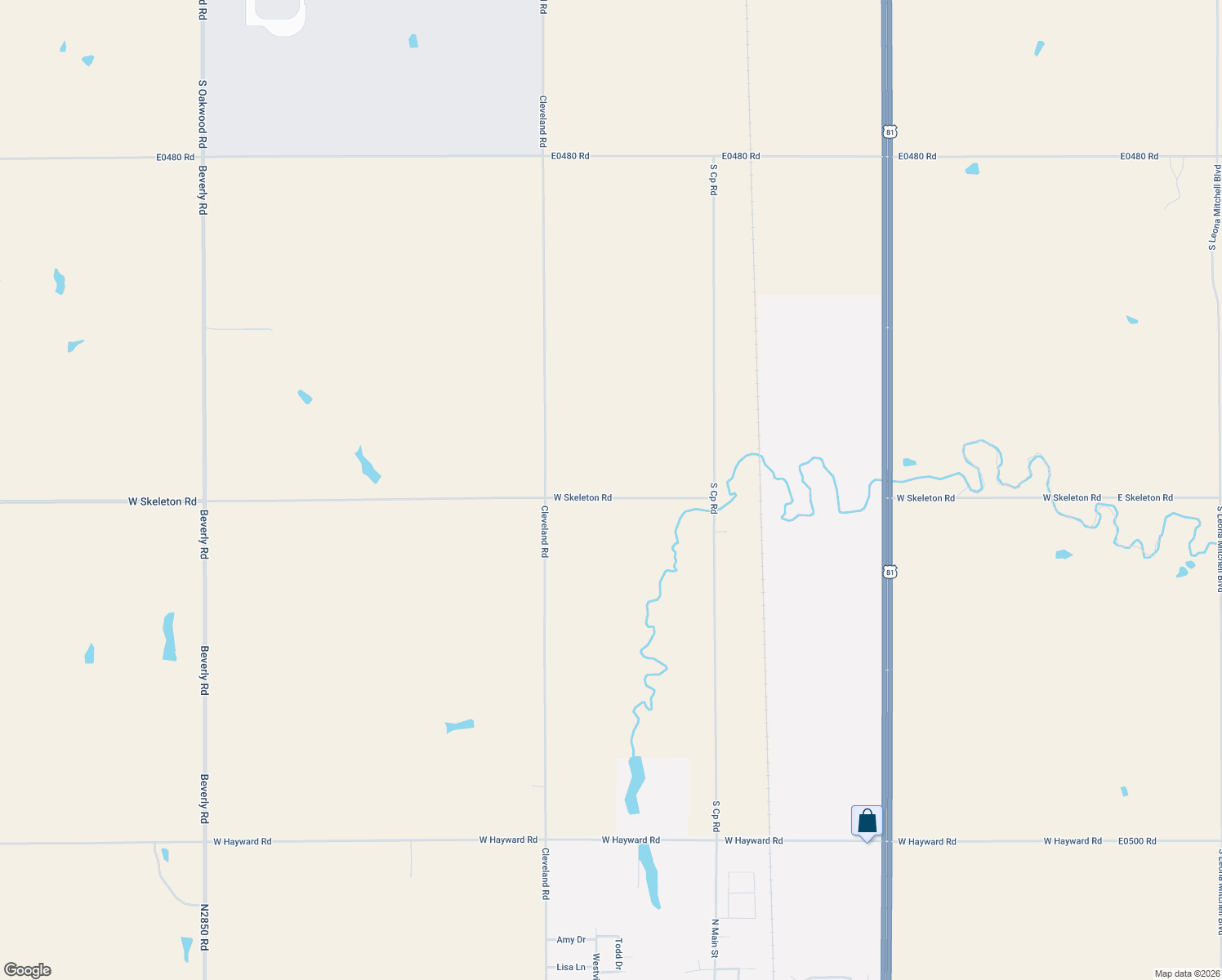 map of restaurants, bars, coffee shops, grocery stores, and more near 2102 West Skeleton Road in Waukomis