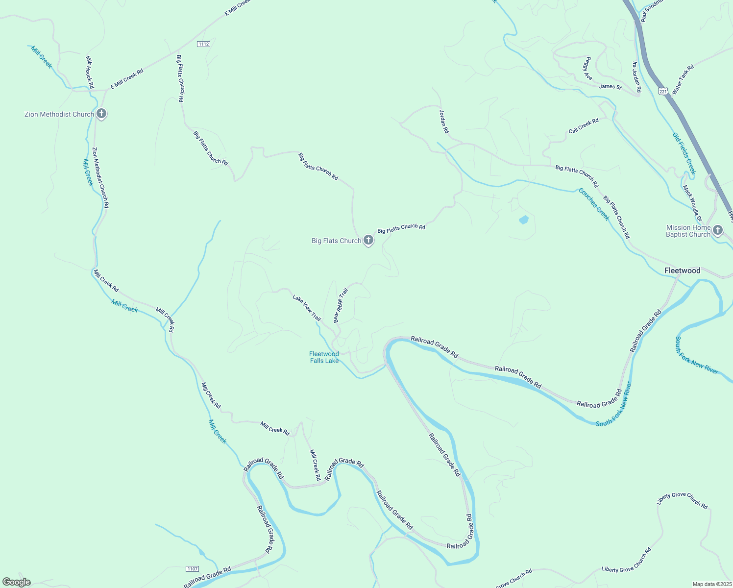 map of restaurants, bars, coffee shops, grocery stores, and more near 550 Bear Ridge Trail in Fleetwood