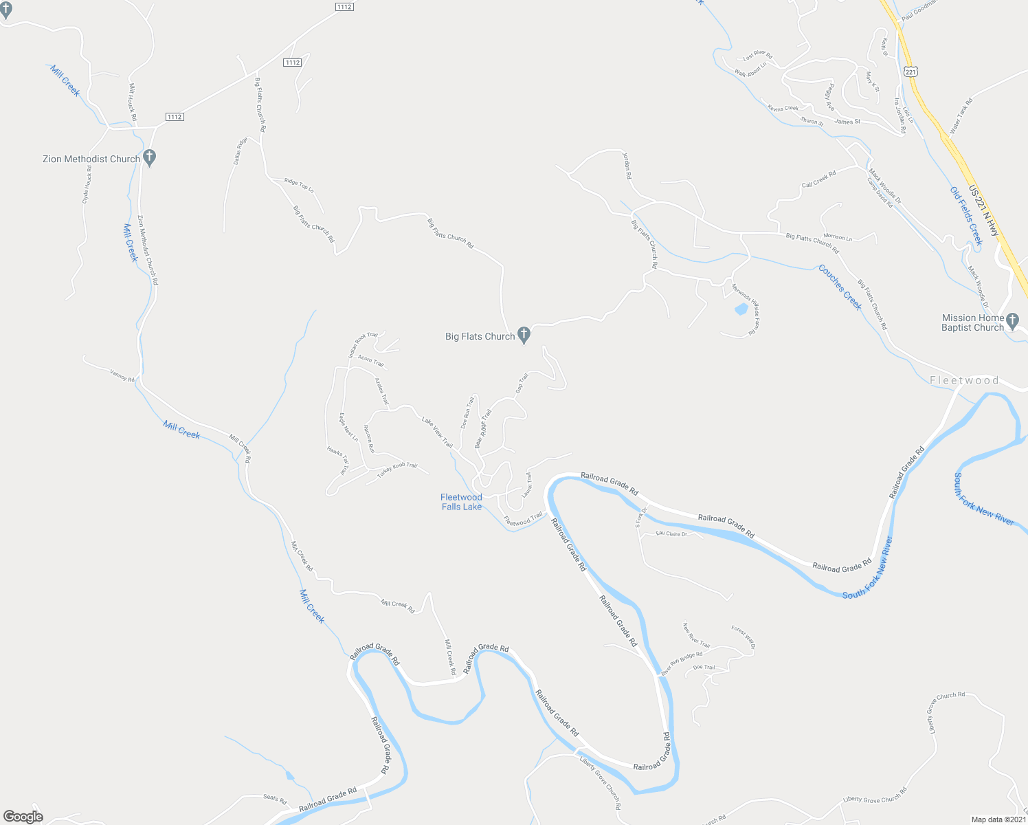 map of restaurants, bars, coffee shops, grocery stores, and more near 628 Bear Ridge Trail in Fleetwood
