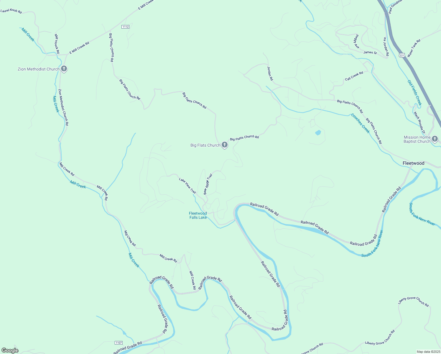 map of restaurants, bars, coffee shops, grocery stores, and more near 628 Bear Ridge Trail in Fleetwood
