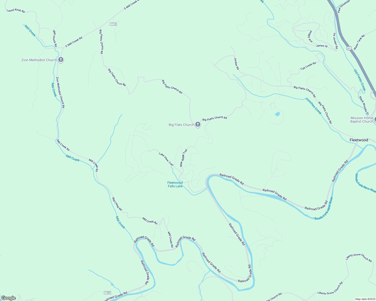 map of restaurants, bars, coffee shops, grocery stores, and more near 406 Bear Ridge Trail in Fleetwood
